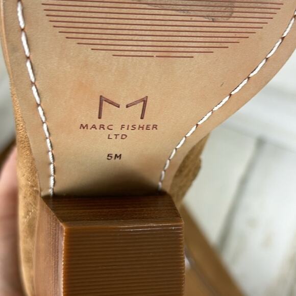 Marc Fisher Women’s 5 Tan Garalyn Suede Over-the-Knee Boots Block Heel NEW - Picture 9 of 9